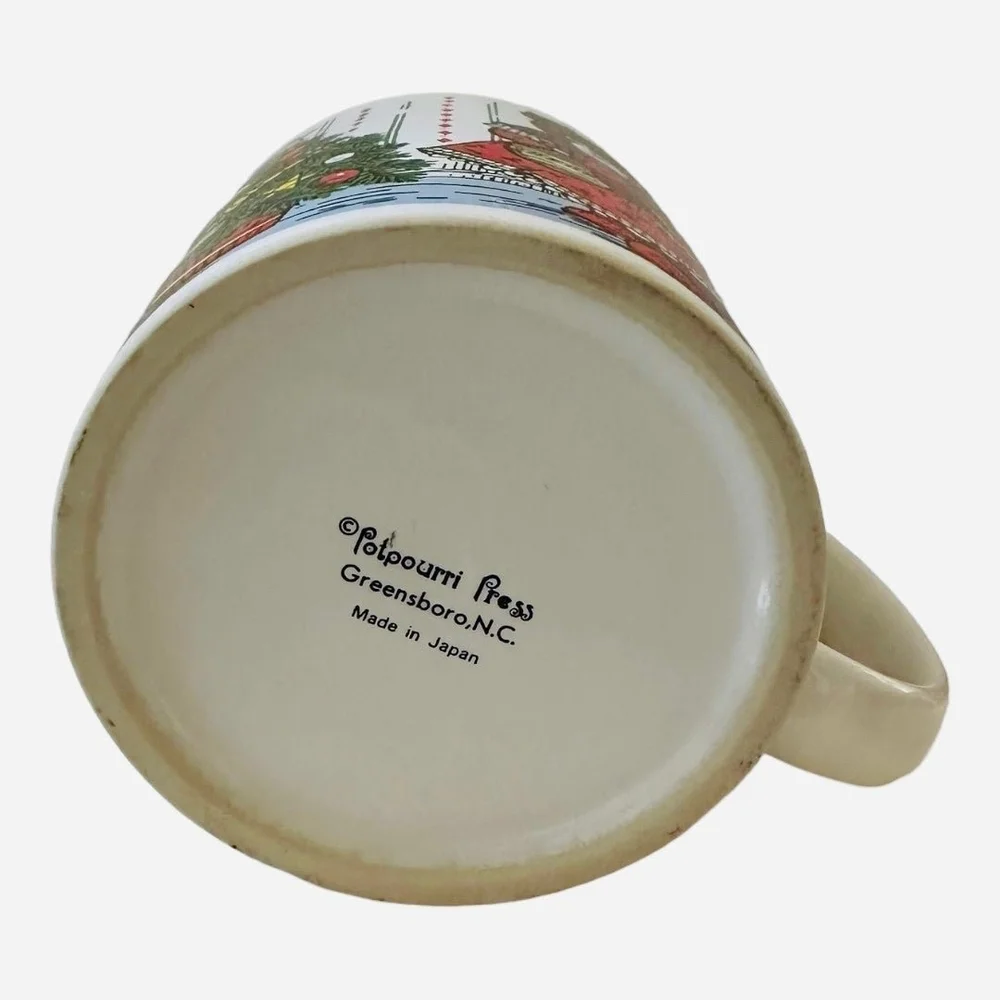 Vintage 1980 Potpourri Press Teddy Bear Christmas Mug 3.5